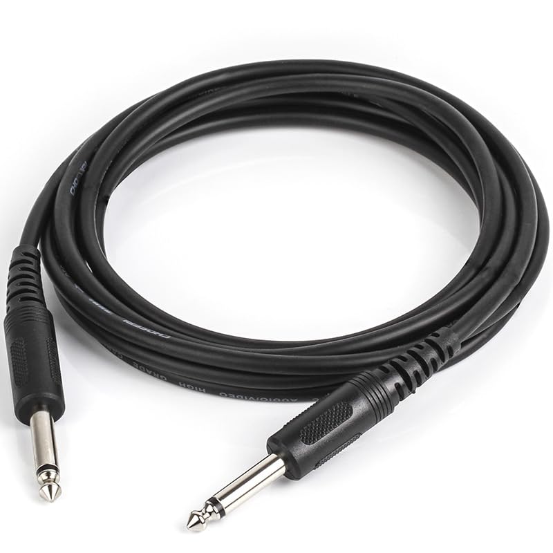 GLOWZEN Shielded GuitarBass Cable, 6.35mm, for Connecting Mixers, Guitars, Amplifiers, Speakers, etc. (3M)