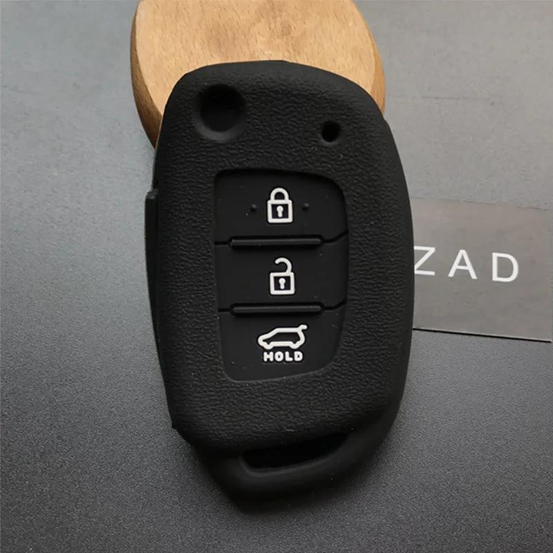ZAD 3button Silicone Rubber Car Key Case Cover for Hyundai Accent I20 I30 I40 I45 IX35 Mistra Sonata Tucson Verna Key Case