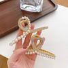 Style Elegant Korean Pearl Rhinestone Hair Claw Clip For Womens Updos Chic