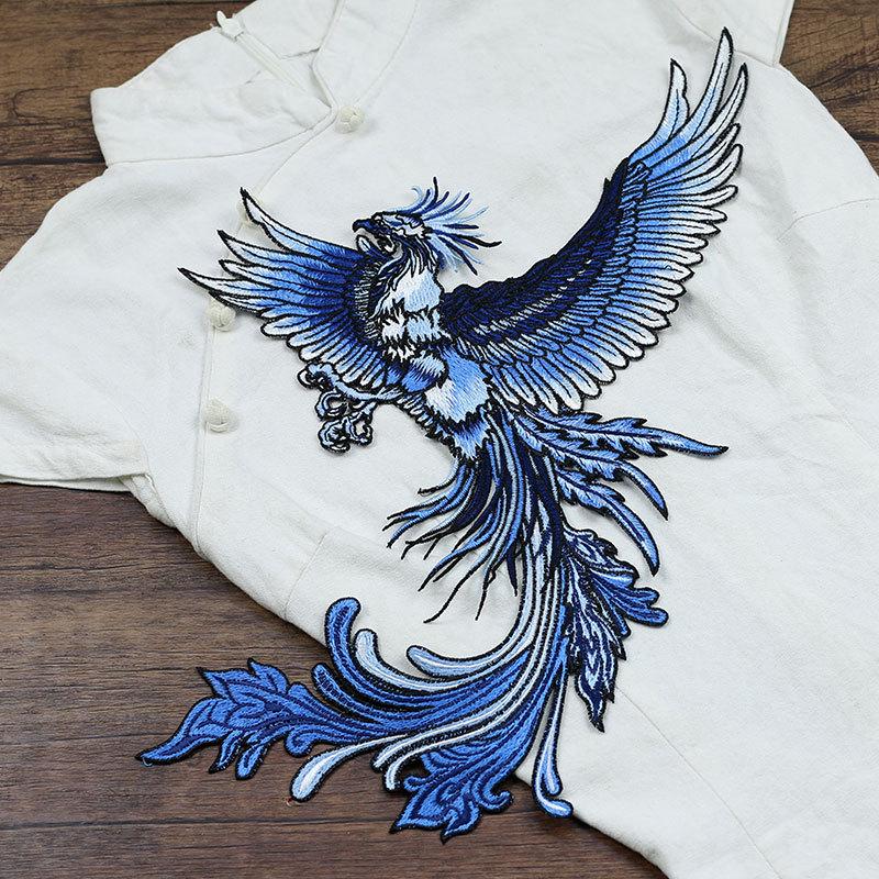 Phönix Stickerei Großes Abzeichen: Chinesischer Stil DIY Denim Mode Dekoration.