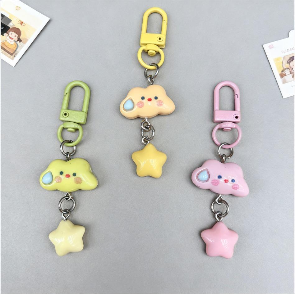 Cute Cloud Star Keychain Mini Bag Doll Pendant Backpack Charm Accessory Best Friend Gift Key Ring