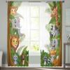 Jungle Cartoon Animal Lion Zebra Sheer Drapes for Living Room Child Bedroom Curtains Kitchen Window Treatments Panel