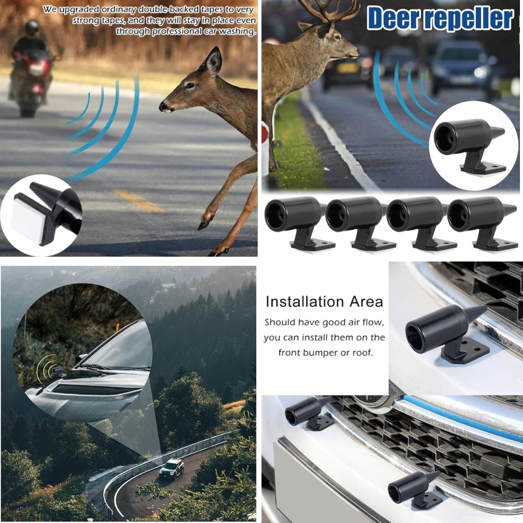 4Pcs Anti Collision Siren Deer Repeller Wildlife Repel Warn Device for Vehicle Field Drive Animal Warn Whistles Alert Equipment