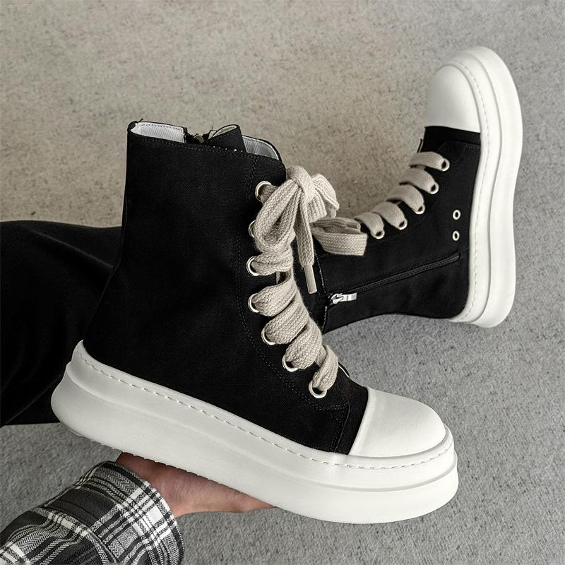 

American high street commuter board shoes men and women couple British style Martin boots Derby shoes platform heightening shoes 4848-J 46 чорний