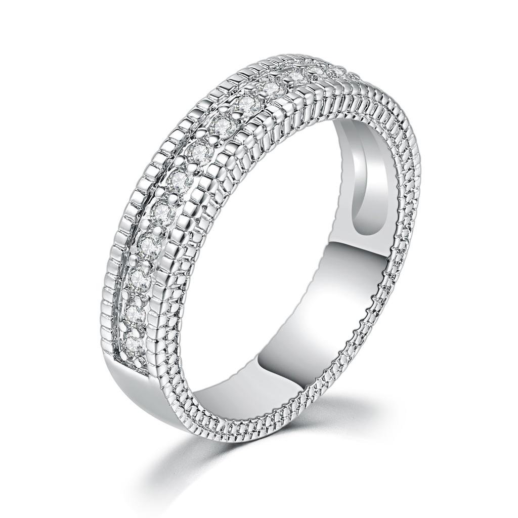 Wedding Rings For Women Classic AAA+ Cubic Zirconia Silver Couples Lovers Finger Ring Jewelry DWR606