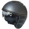 Half Face Vintage Motorcycle Helmet Retro German Kask,Cafe Racer,Scooter,Cruiser,Chopper,Matte Black Leather DOT
