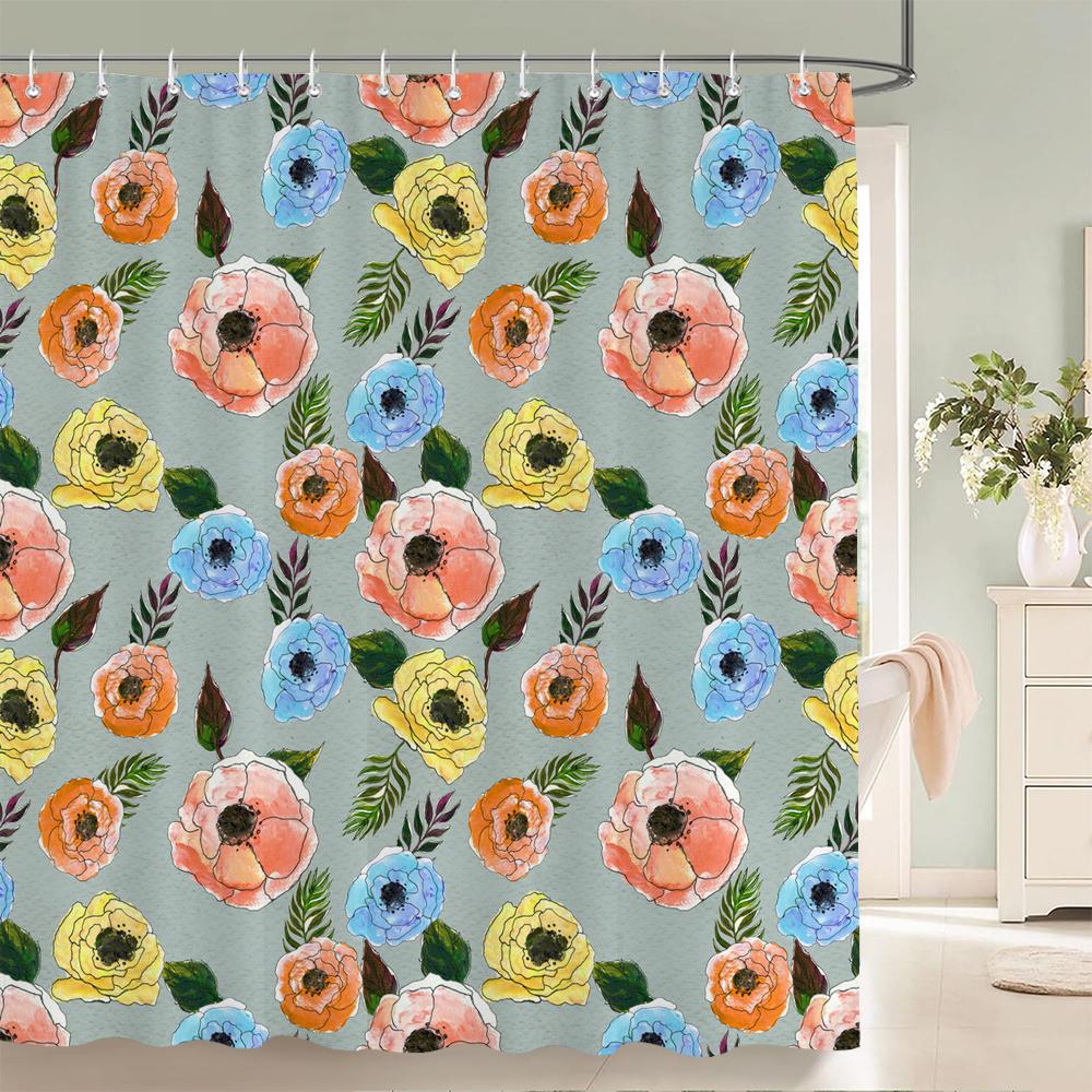 Mooie Bloemen Douchegordijnen Aquarel Bloemen Bloemen Home Decoratie Gordijn Voor Badkamer Polyester Stof Badgordijn