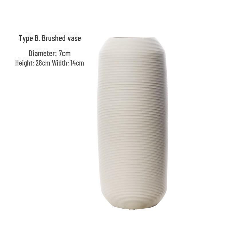 Bei Hanmei Long-Neck Ceramic Vase - Hand-Brushed Decor for Home Furnishing