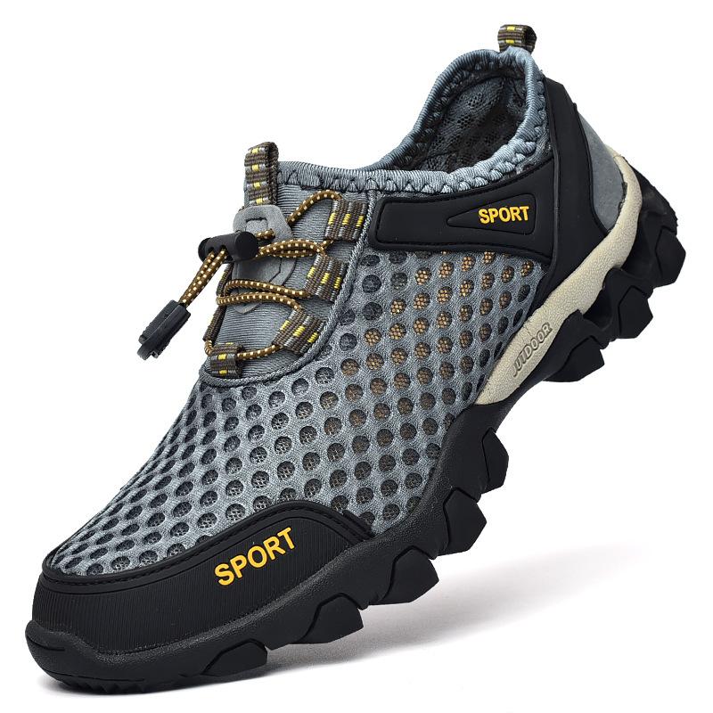 Men's shoes breathable mesh sweat durable sandals deodorant hollow mesh wading quick drying sports casual shoes cool
