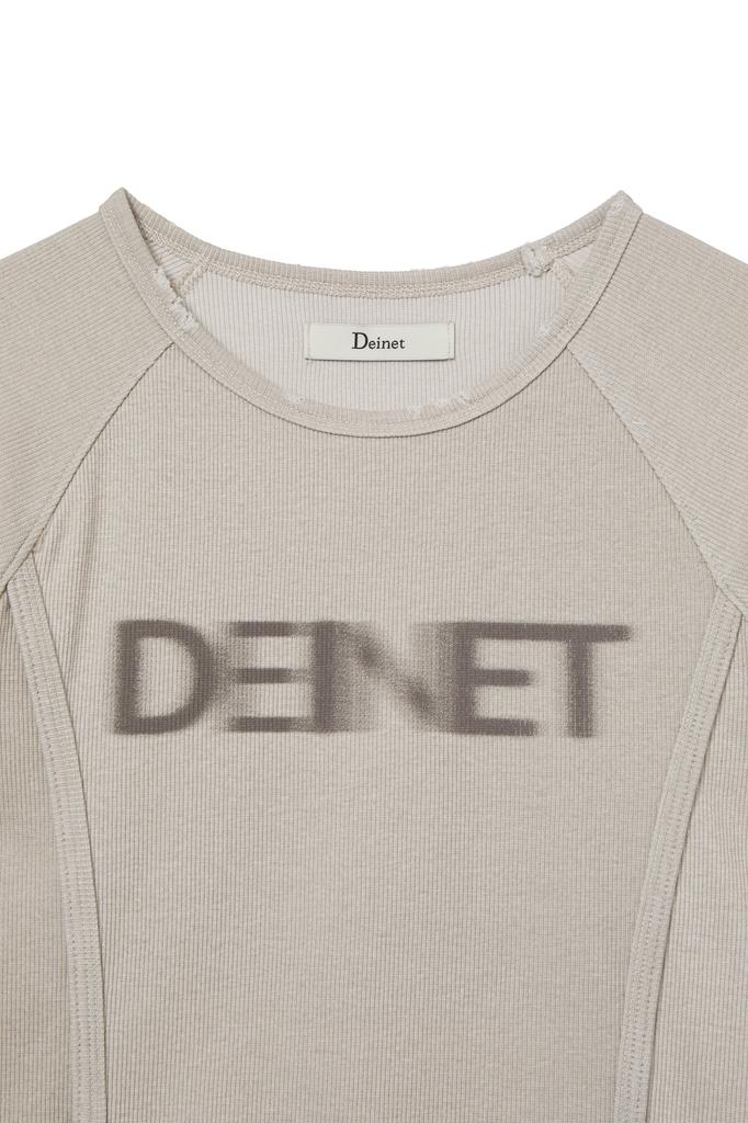 DEINET Pigment Logo T-Shirt In Beige
