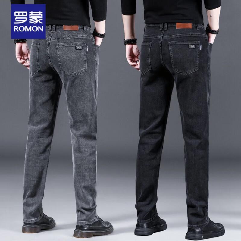 ROMON Men's Straight Fit Stretch Jeans