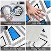 Blue White Black Geometric Print Doormat Printed Polyester Machine Washable Entrance Floor Mat 80x50cm