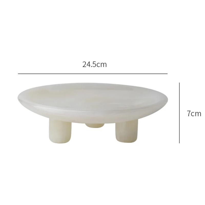 

1pc Marble Tray Perfume Jewelry Fruit Storage Tray Entrance Key Storage Rack Dressing Table Storage Tray Home Accessories