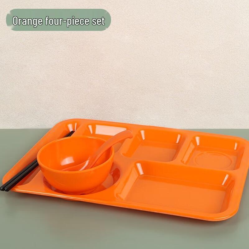Melamine 6-Compartment Rectangular Meal Tray