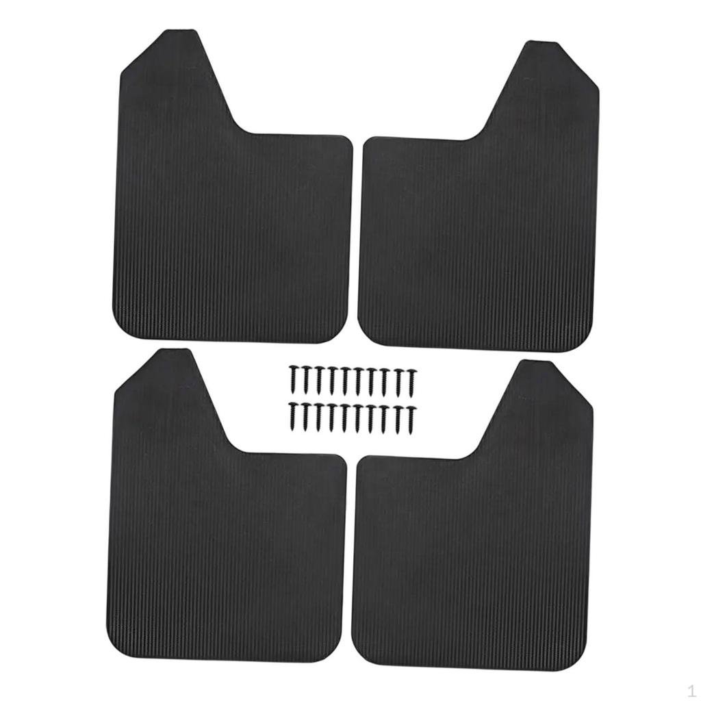 4 Pieces Car Mudguard Mudflaps Front and Rear Set Auto Accessories Easily Install Flexible Vehicle