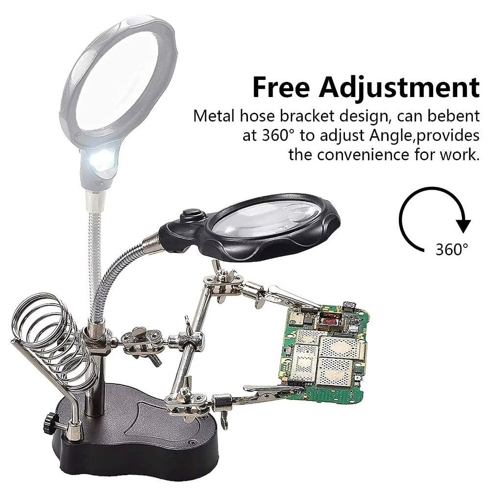 Adjustable Desktop Magnifying Glass 3.5X 12X Soldering Magnifier DIY Projects