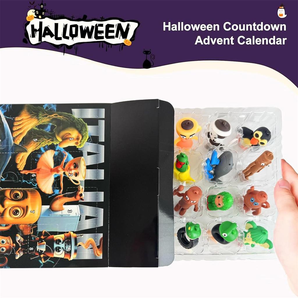 Advent Calendar, Advent Calendar ,Toys,24 Day Figurine,Halloween Countdown Calendar For Kids Party ,Gift