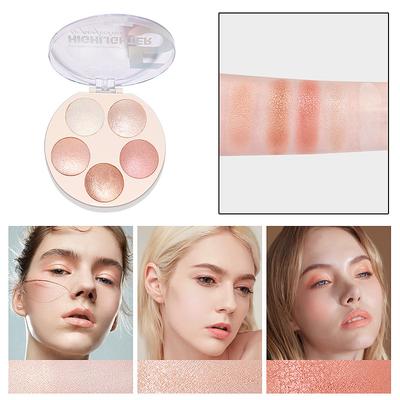 Erhellen Sie den Hautton, um die Kontur des hochwertigen matten fünffarbigen Lidschattens, Rouges und pflegenden All-in-One-Palette-Make-up-Zubehörs zu verändern