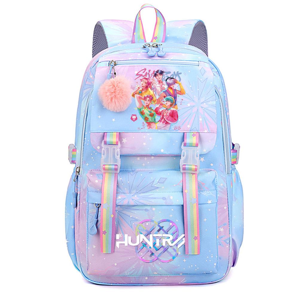 Anime K-Pop Demon Hunters Printed Large Capacity Waterproof Backpack Teenger Student Girl Boy Schoolbag Bookbag Women Large Capacity Travel Bag Gift