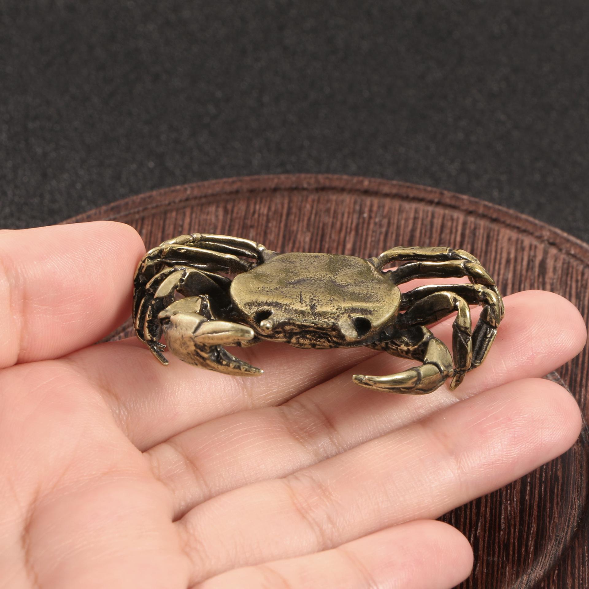 Antique River Crab Brass Wealth Crab Ornament Desk Decoration Chinese Feng Shui Decorative Figurines Souvenir Gift