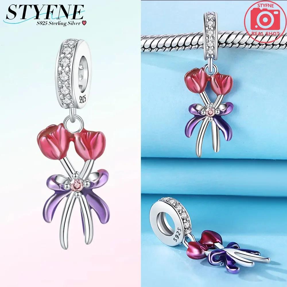 Fit Charms For Original Bracelets Diy Rose Daisy Tulip Charm Beads 100% Copper Jewelry Making Necklace For Women Gift