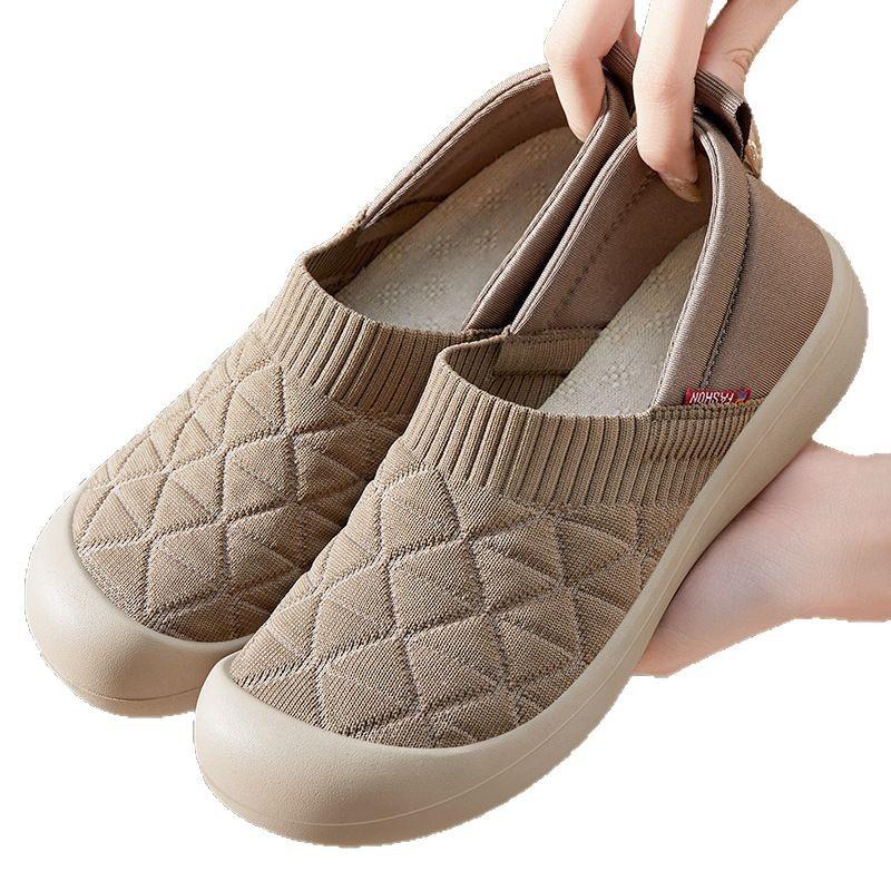 Spring new cloth shoes high elastic flying woven soft sole breathable comfortable versatile fashion casual shoes women
