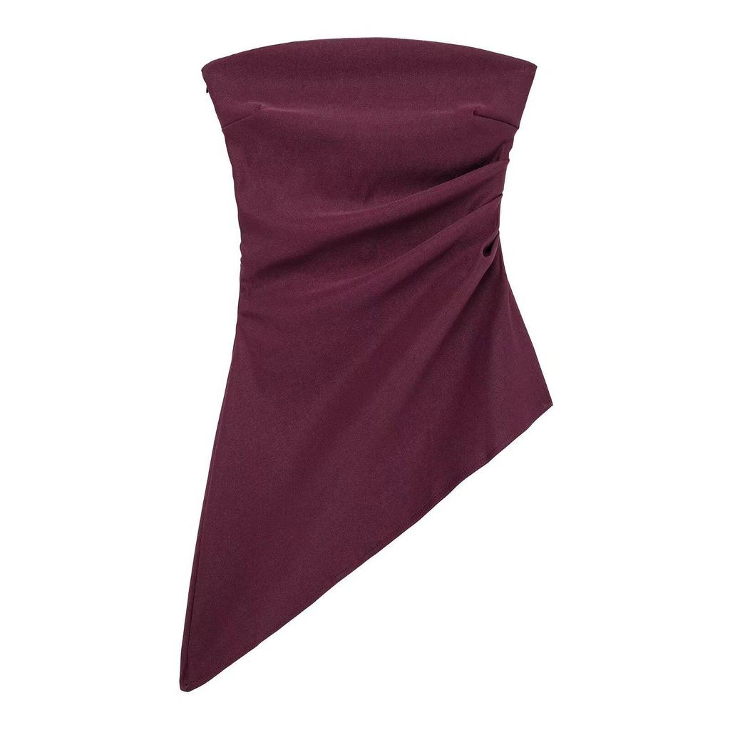 2025 Spring Women's Slim Versatile Strapless Pleated Vest