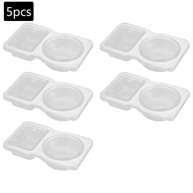 

5/10/15/20 шт. Контейнеры для приправ с двойным отделением и крышками, портативные контейнеры для закусок с отделениями, подходят для пикников на открытом воздухе