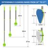 2 in 1 Scrub Cleaning 1/2/3pcs Sponge Brush with Long Handle Bristles Bathroom Toilet Kitchen Tile Wall Lightweigh Detachable