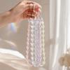 Anti-Lost Design Phone Chain Strap Plastic Pearl Beads Butterfly Phone Charm  For All Phone Case