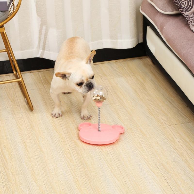 Ciotola dispensatrice di cibo per cani a lento rilascio Giocattolo per gattini Palla oscillante per cibo Giocattolo da interno per animali domestici Giocattolo a dondolo Giocattolo stimolante per la noia Giocattolo con premi per animali domestici