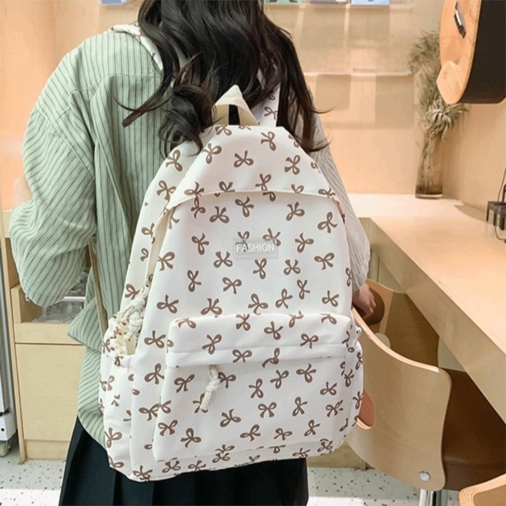 Nylon Bow Backpack Lightweight Teenagers Shoulder Bag Students School Bag  Junior High School