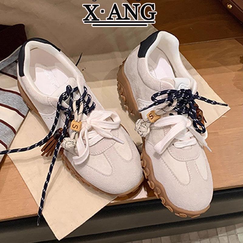 cm inner height increase small women's shoes genuine leather women's retro versatile casual sports shoes