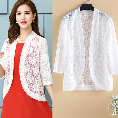 Summer Lace Shawl Plaid Cardigan Over Thin Coat Over Sunblock of Women