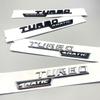 2Pcs 3D ABS Letters TURBO 4MATIC Plus Logo Car Fender Side Sticker Emblem Badge For C117 W117 GLE53 GLA45 A45 A35 CLA35 CLA45