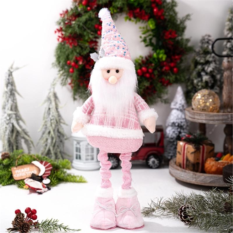 Teleskopische Weihnachtsfigur Plüschdekorationen Pailletten Weihnachtsmann Schneemann Elch Plüschfiguren Dekorationen Feiertagsdekorationen