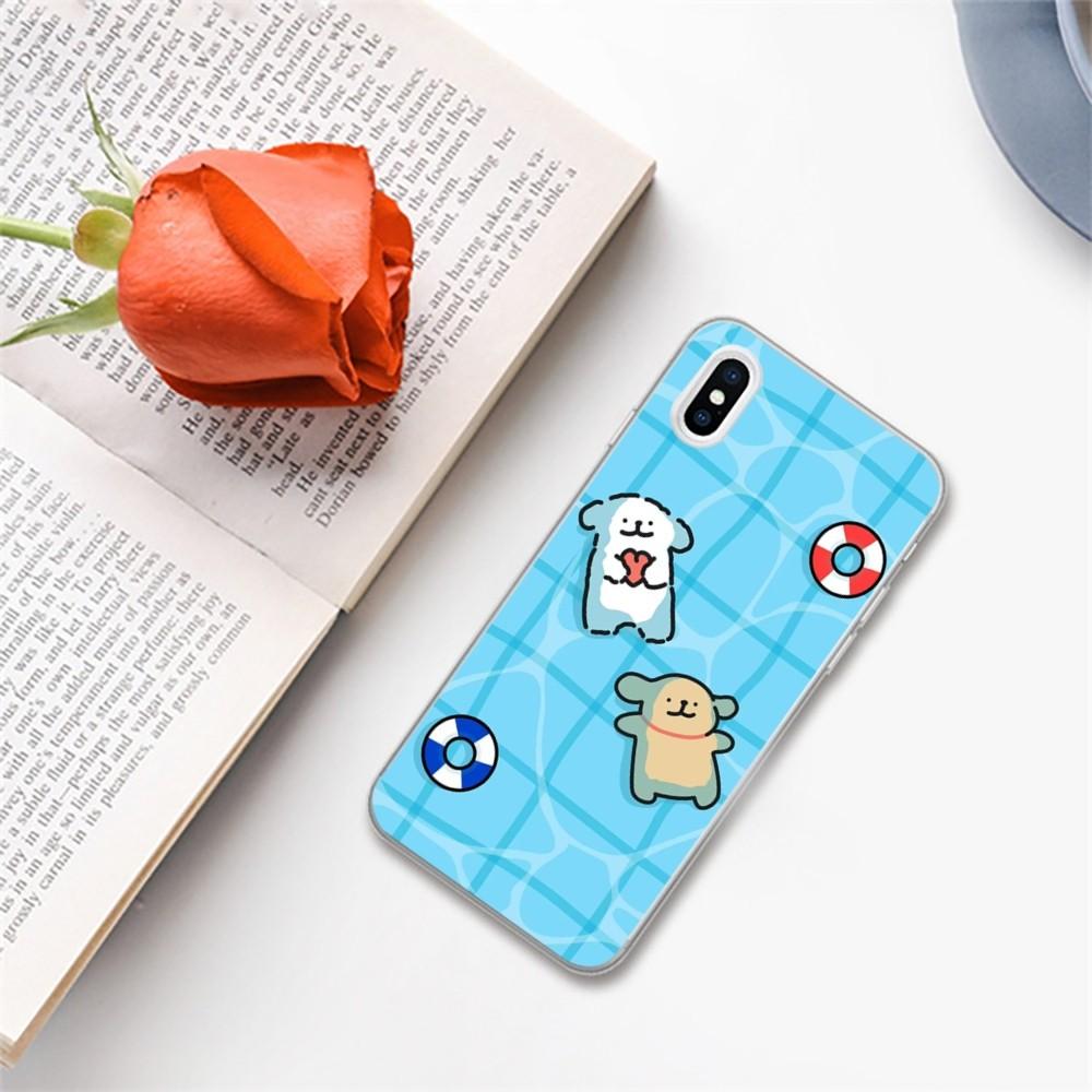 Cartoon Line Dog Phone Case For iPhone 14 13 12 11 Pro Max XS X XR SE 2020 6 7 8 Plus Mini Protective Cover