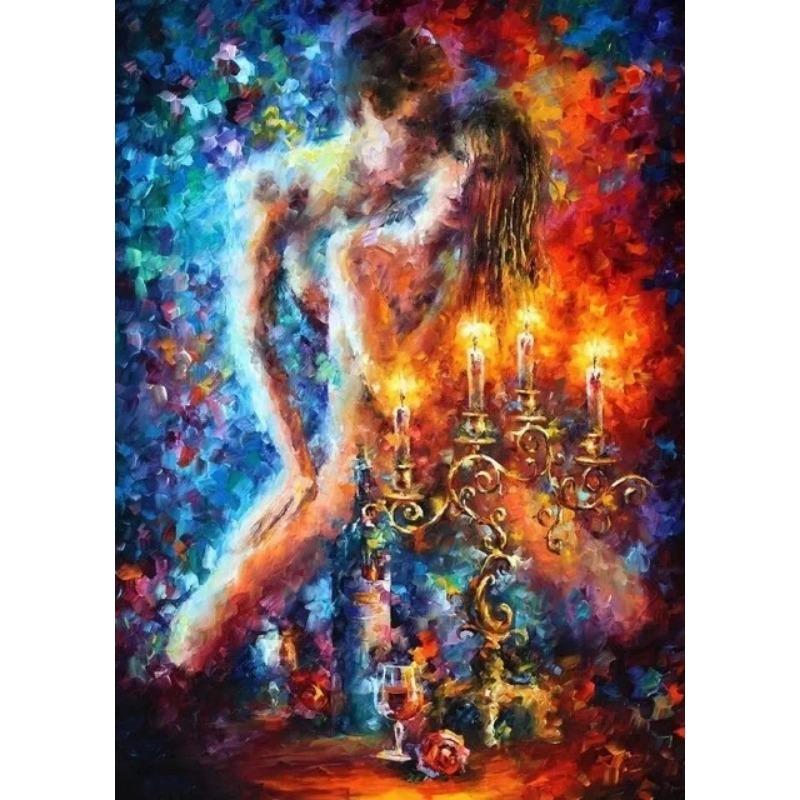 Leidenschaftlich Sexy Nackte Frau und Mann Poster Abstrakt Körperkunst Graffiti Ölgemälde Leinwanddruck für Schlafzimmer Hotel Wanddekoration