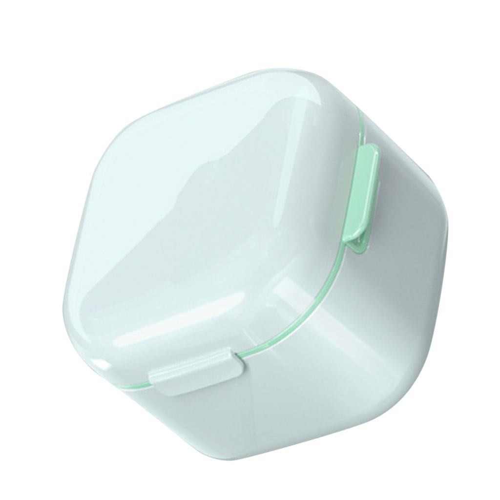 Denture Bath Case Denture Soaking Holder Portable Compact Denture Soak Container Multifunctional False Teeth Storage Case for Home Travel