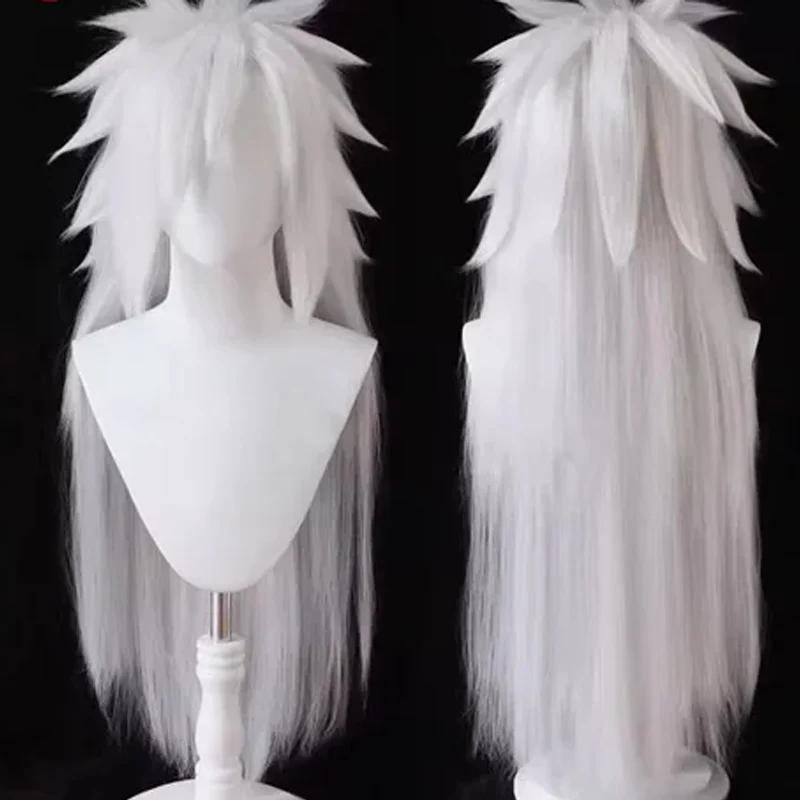 Anime Cosplay Jiraiya Wig Long Silver Grey Heat Resistant Synthetic Hair Halloween Party Cosplay Costume Wigs