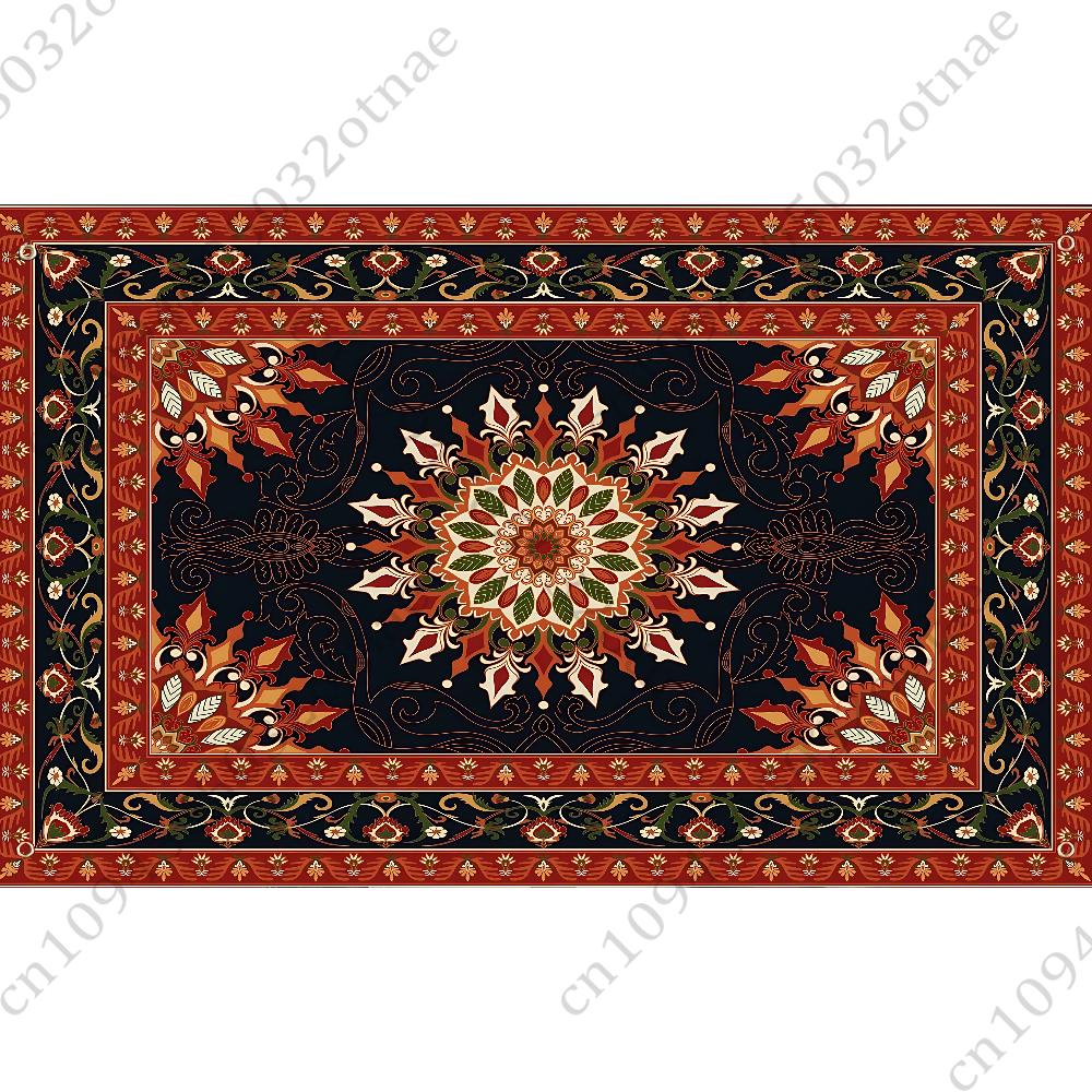 Persian Carpet Floral Pattern Flag Tapestry Funny Banner For College Dorm Room Bedroom Outdoor Living Room Wall Art Decor Party