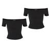 Urban Classics Womens/Ladies Ribbed Organic Cotton Off Shoulder Top (Pack of 2)