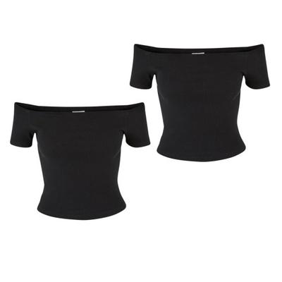 Urban Classics Womens/Ladies Ribbed Organic Cotton Off Shoulder Top (Pack of 2)
