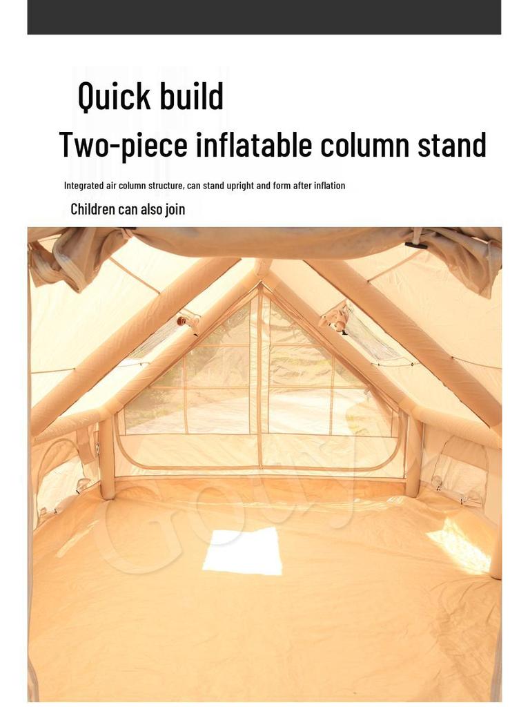12 Sq Meter Inflatable Camping Tent - Portable Outdoor Cabin Style