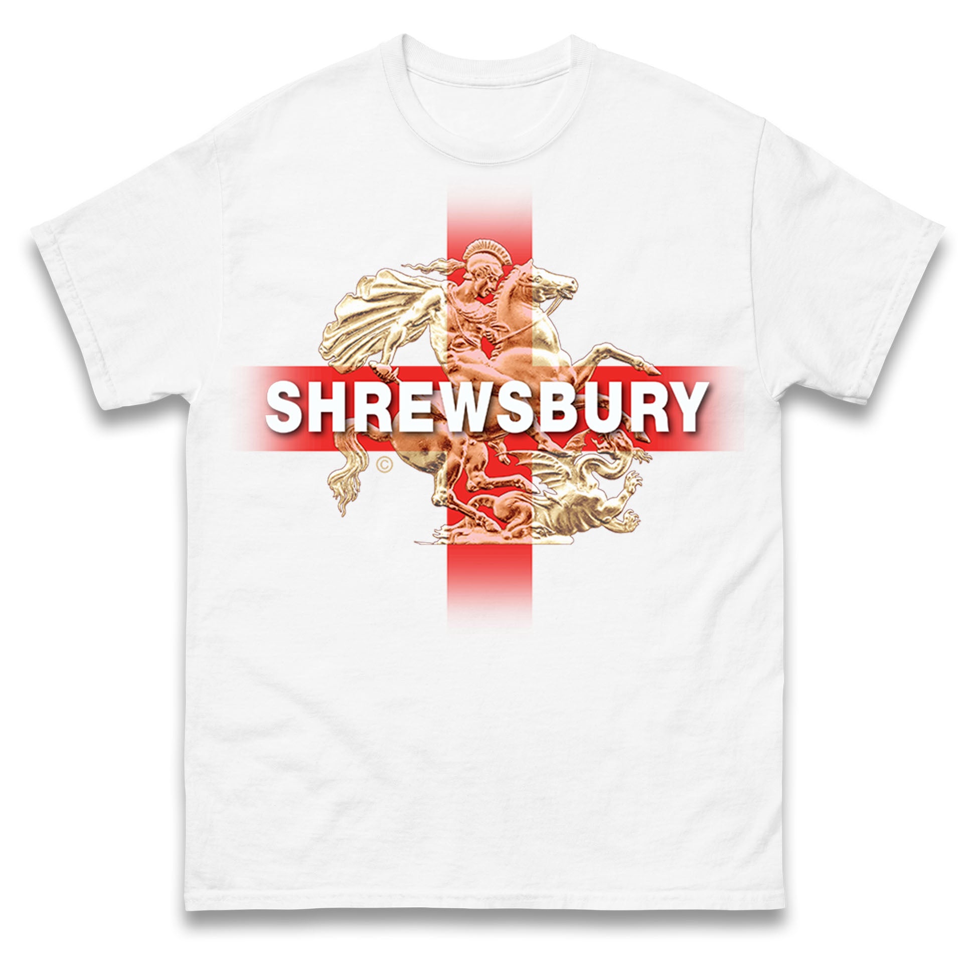 Shrewsbury St George & The Dragon Mens T Shirt Womens Tops Tees 2XL