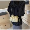 Korean High-end Bag Summer 2025 New Niche Design Chain Crossbody Pleated Bag Women's Versatile Bucket Bag