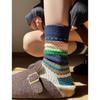 Retro Ethnic Style Thick Line Kaji Street Style Couple Medium Tube Stacking Socks Female Xiaohongshu Same Style