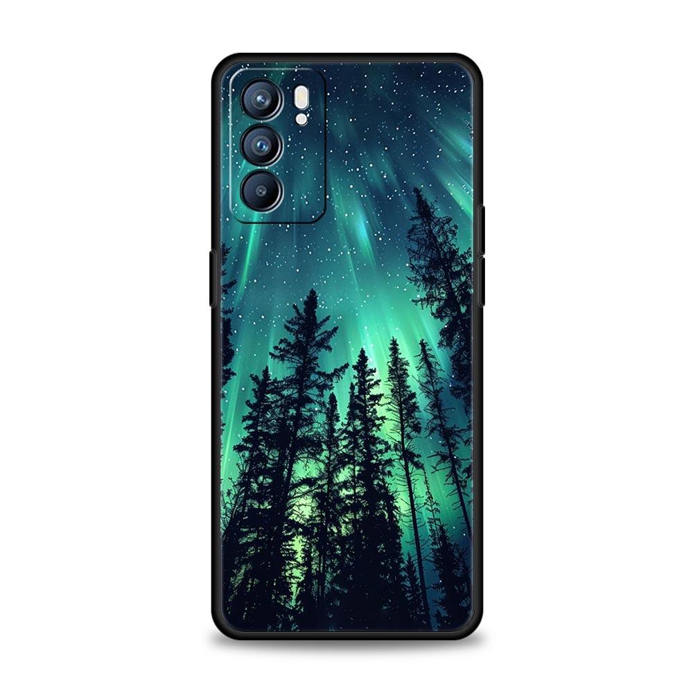 Beautiful northern lights Phone Case For Oppo Reno8 Reno7 Reno6 Pro A54 5G Find X6 X5 A53 A52 A9 A15 A95 A17 A16 A57 A31 Cover