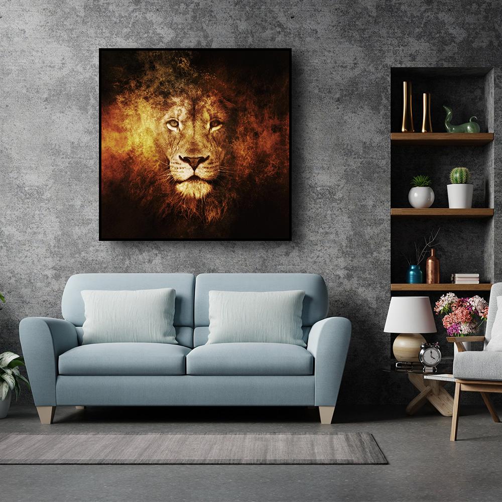 Digital Art Lion Painting Print Modern Abstract Canvas Poster Creative Animal Picture for Living Room Home Wall Decor Cuadros