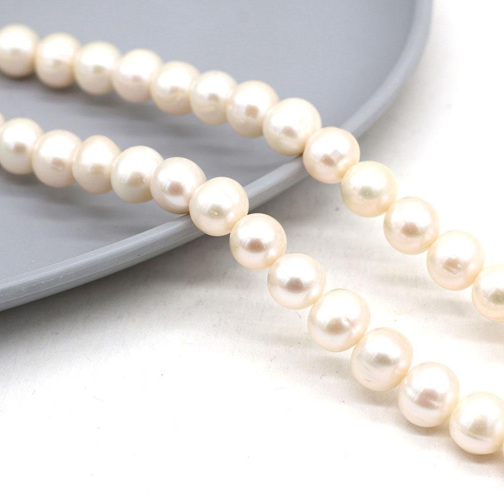1String, 9-10mm White Natural Freshwater Subcircular Pearls 36cm Loose Beads for Handmade Jewelry Craft Supplies, DIY Holiday Gifts